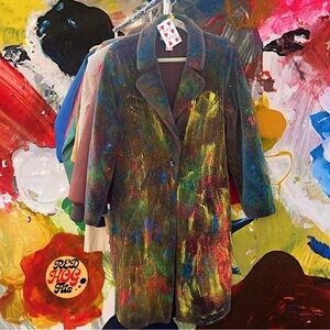Paint Faux Fur Trench Coat